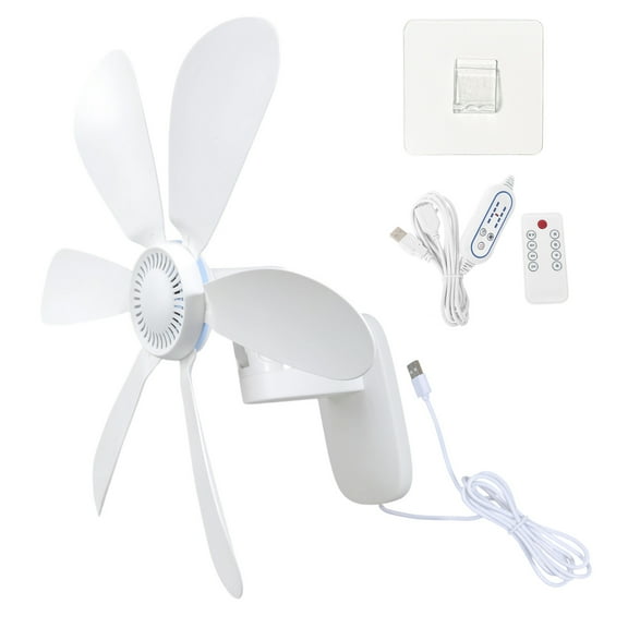 Remote Control Wall Mount Fan 5V USB Power 8H Timer Function Space Saving 4 Adjustable Speed For Kitchen Office