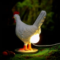 USB Powered 3D Resin Rooster Table Lamp, 1 Chicken Butt LED Night Light | Warm Yellow Glow, Creative Home Decor and Easter or Holiday Party Gift