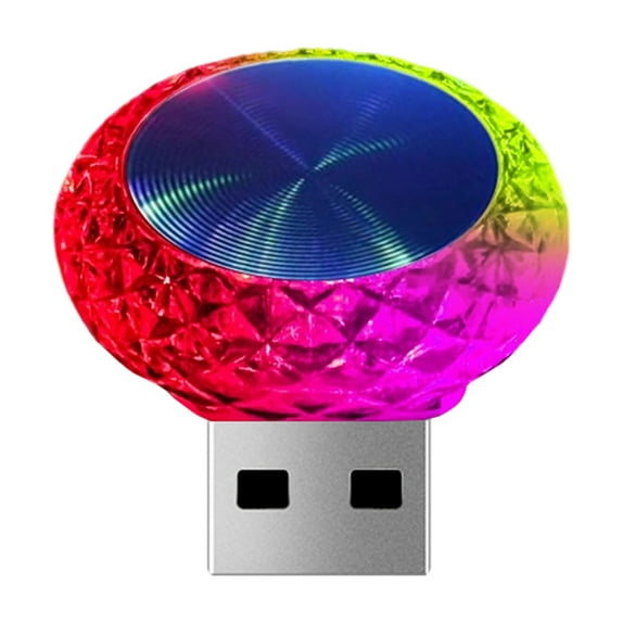 USB Powered 7-Color LED Light, Small Mood Lamp for Auto Interior Decoration, Home Accent, Cup Holder