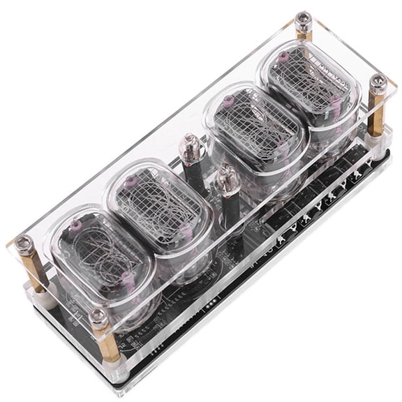 USB Powered Acrylic Nixies Clock, Dynamic Breathing Light & Color Display, Timekeeping, Home Decor