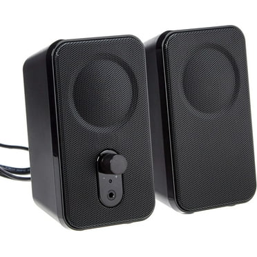 USB-Powered Computer Speakers for Desktop or Laptop PC with Volume Control, Plug-N-Play, Black
