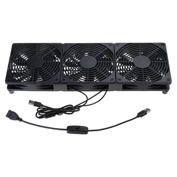 USB Powered Cooling Fan Stand 120mm for Router Rack Sound Video Networks Cabinet Server, Workstations Minings Machine