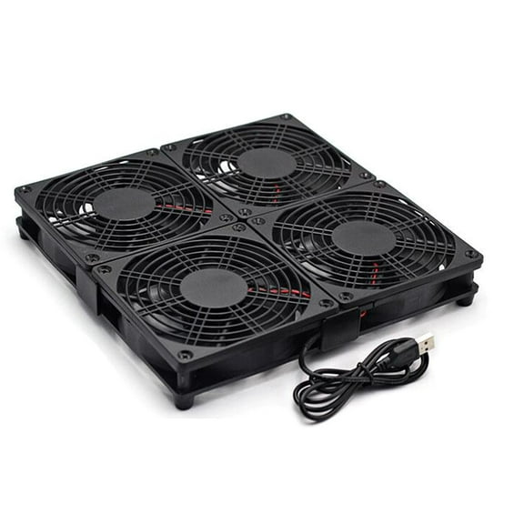 USB Powered Cooling Fan Stand 120mm for Router Rack Sound Video Networks Cabinet Server, Workstations Minings Machine