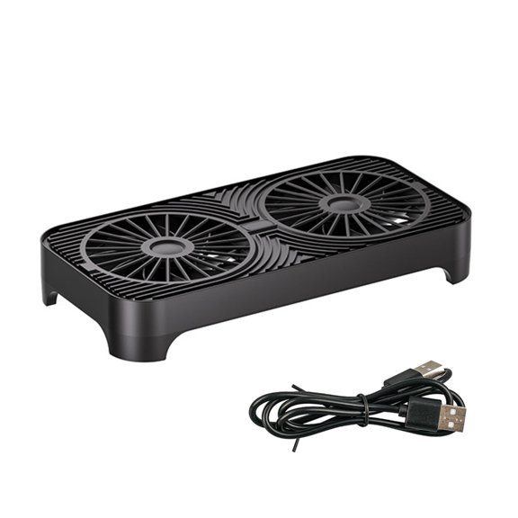 USB Powered Cooling Stand Double Fans Quiet Operation High Airflow Cooling Base for Home and Office
