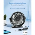thumbnail image 1 of USB Powered  Desk Fan with 3 Speeds, 360° , 4.9ft Cord, Black, 1 of 6