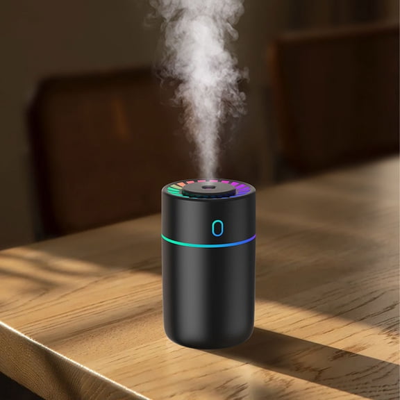 USB Powered Desktop Humidifier, Portable Personal Air Moisturizer for Car Office Travel, Quiet Mist Atomizer for Dry Environments(Black)