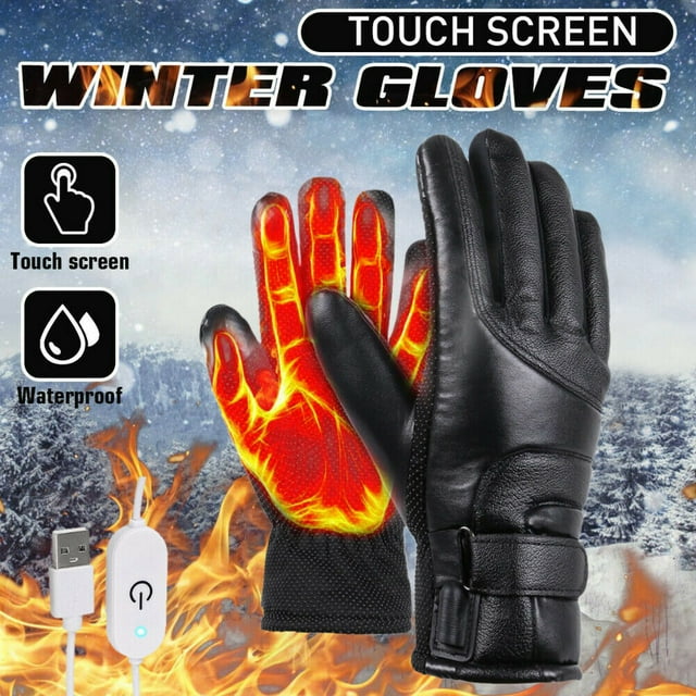 USB Powered Electric Heated Gloves for Men Women with 3 Heating Levels