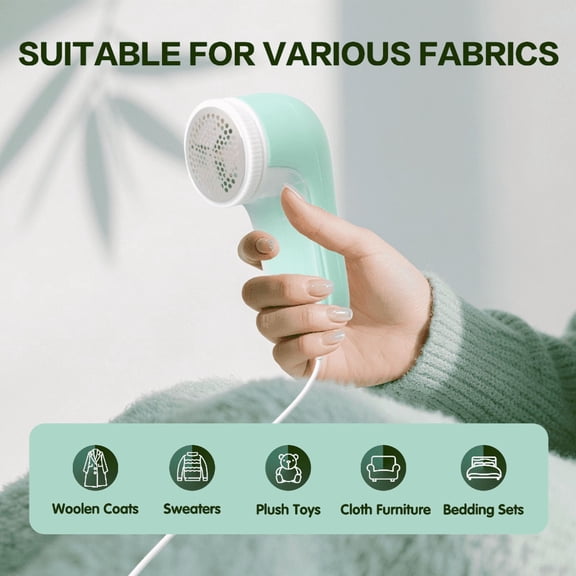 USB Powered Fabric Shaver & Lint Remover  3 Blade Electric Clothes Shaver for Sweaters  Blankets  Couches  No Battery Needed  Portable & Powerful for Men or Women (Home & Travel Use)