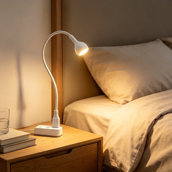 USB Powered Flexible Metal Gooseneck Desk Lamp, 360 Degree Adjustable LED Keyboard Night Light For Laptop Computer Reading, 1.97 Inch Portable Compact Design
