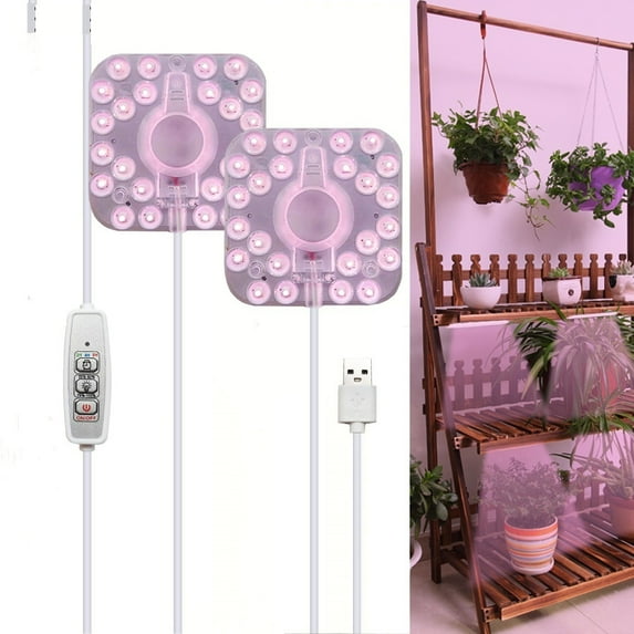 USB Powered Grow Light, Under Cabinet Lighting with 2/4/8 Hour Timer, 4 Levels of Dimming