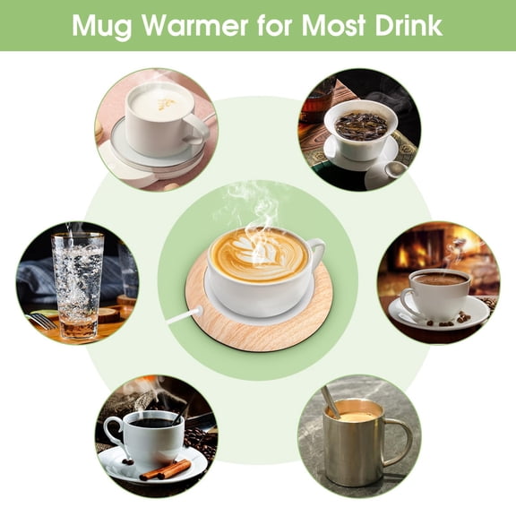 USB Powered Heated Cup Warmer Base Thermostat Mat for Coffee and Beverages Ideal Desktop Accessory