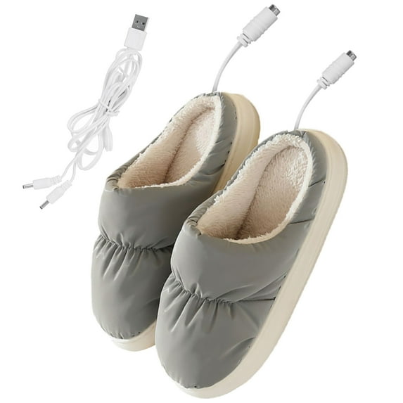 USB Powered Heated Slippers for Indoor Outdoor Use Rechargeable Warm Footwear with Adjustable Temperature Control