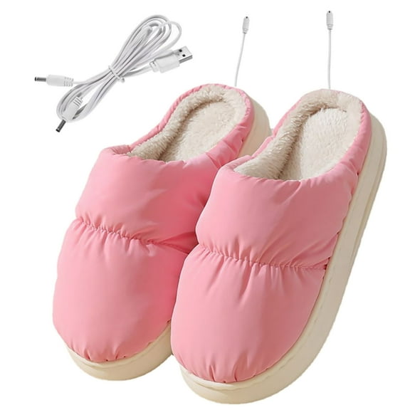 USB Powered Heated Slippers for Indoor Outdoor Use Rechargeable Warm Footwear with Adjustable Temperature Control