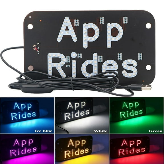 USB Powered LED Car Windshield Sign Illuminated Taxi Cab Indicator Light Sticker For Drivers