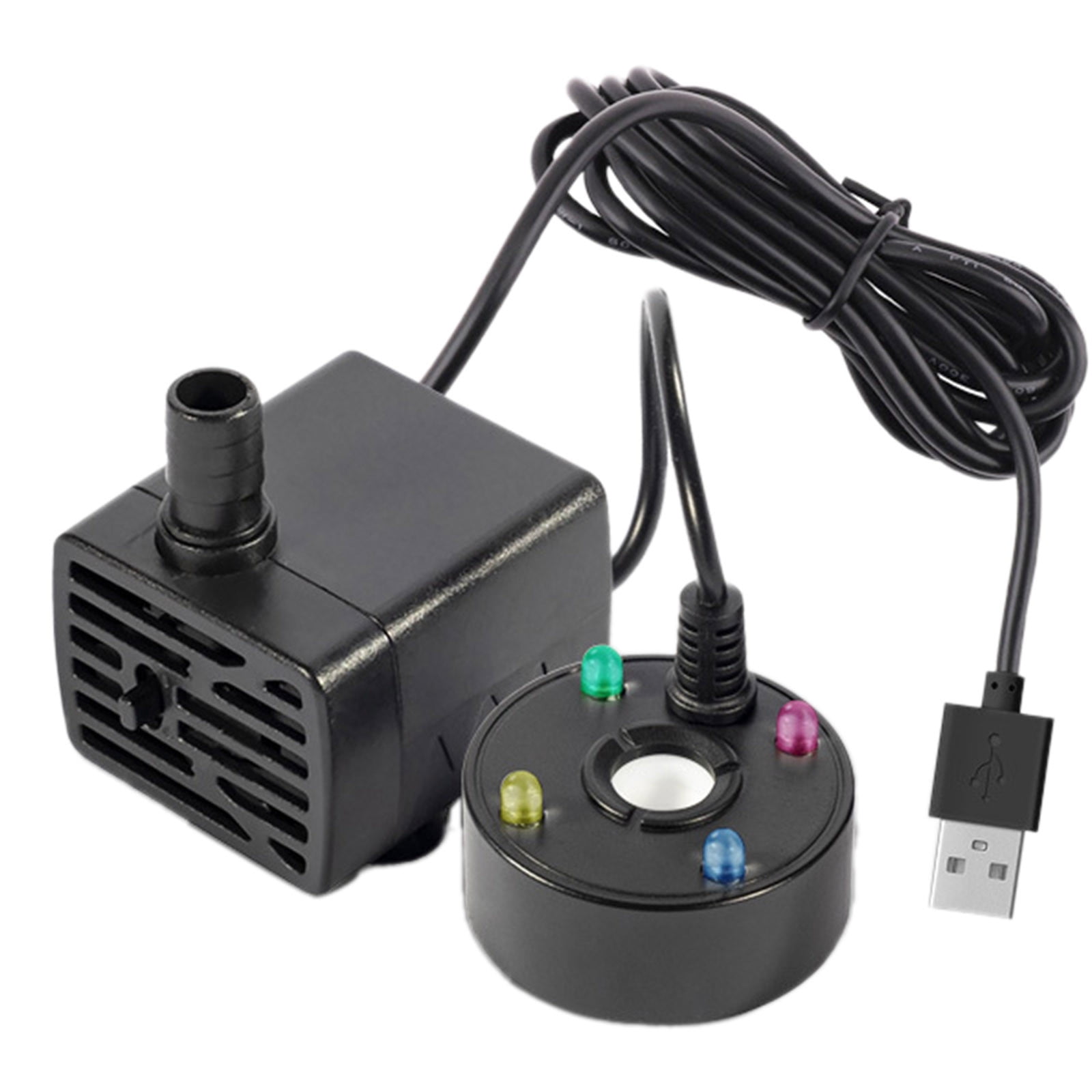 USB-Powered LED Mist Maker - 4-Color Ultrasonic Fogger for Indoor Fountains, Terrariums & Decor - Portable Water Humidifier with Adjustable Fog Output