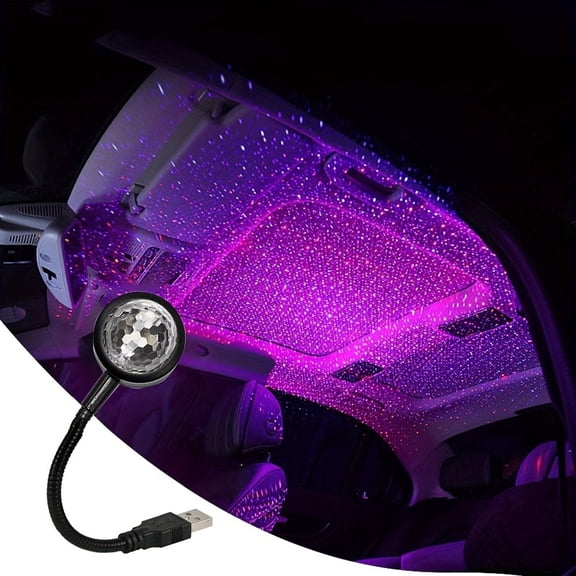 USB Powered LED Starry Sky Night Light, Portable Galaxy Star Projector Lamp, Plug and Play Auto Roof Atmosphere Light, Romantic Decor for Car Interior Room Ceiling Bedroom