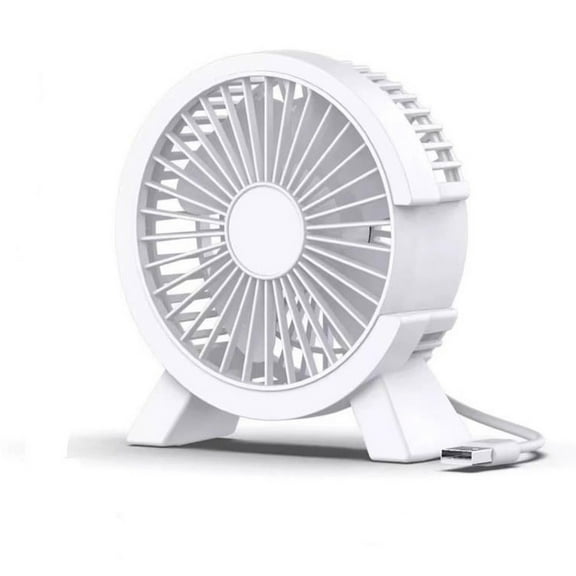 USB-Powered Mini Desk Fan 5.11x4.72in Portable Silent Personal Fan with 1.5W Low Energy Consumption for Office Home Travel (White)​