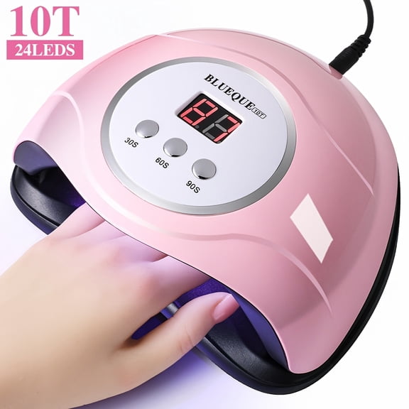 USB Powered Pink LED Nail Lamp - Quick Dry Nail Dryer with Auto Sensor & 3 Timer Settings, Portable Salon Equipment for Fingernails & Toenails | Perfect Gift for Women