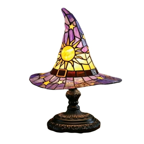 USB Powered Resins Witch Hat Lamp Mysterious Table Nightlight Decors