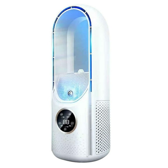 USB Powered Tower Fan -Inch Bladeless Fan with 6 Speeds Quiet Timer Display Portable For Home Kitchen