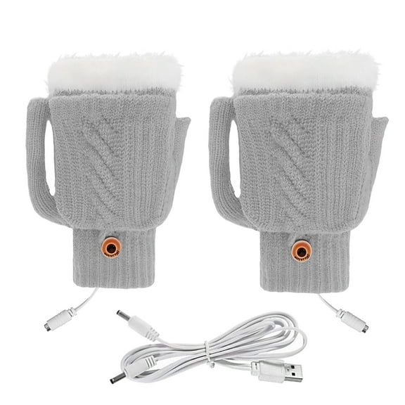 USB Powered Winter Heating Gloves for Cold Weather Hand Warmth with Portable Mobile Computer Compatibility and Unique Mug Design