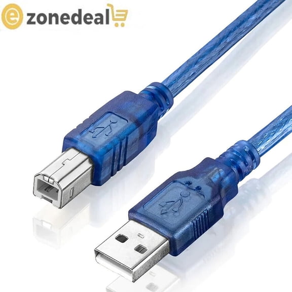 USB Printer Cable 6FT, USB 2.0 A Male to B Male Cord for Printer Scanner Fax