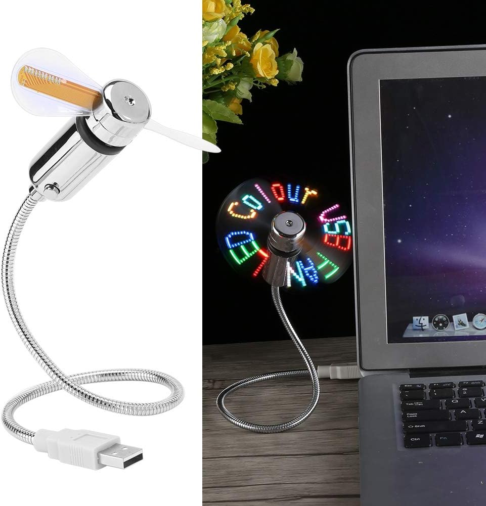 USB Programmable Fan, Mini USB LED Cooling Fan With Cool Message ...