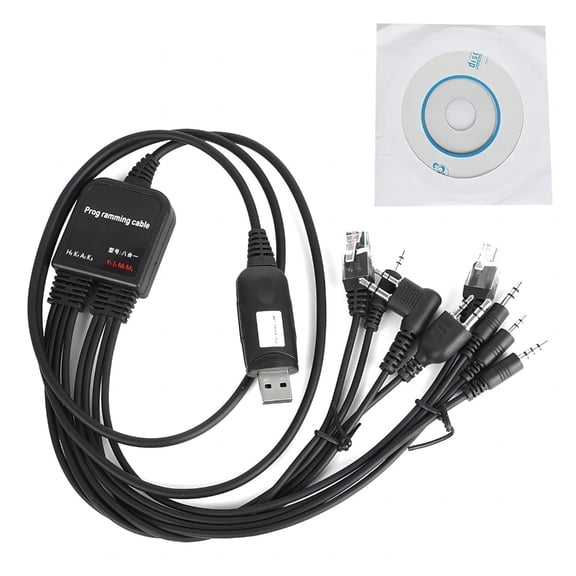 USB Programming Cable CB Radio Walkie Talkie Coding Cable 8 In 1 Program Cord Walkie Talkie Accessories