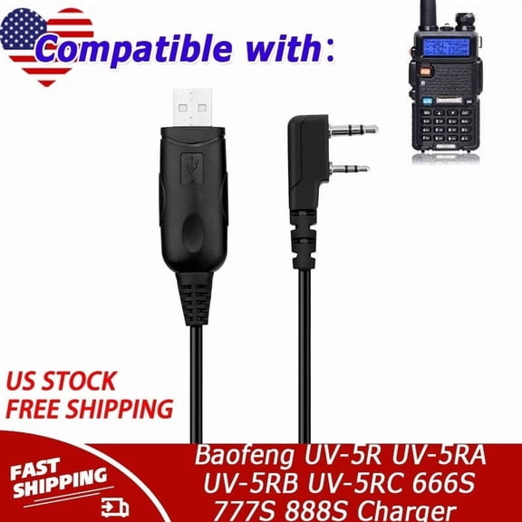 USB Programming Cable + CD Compatible with Baofeng UV-5R UV-5RA UV-5RB UV-5RC 666S 777S 888S