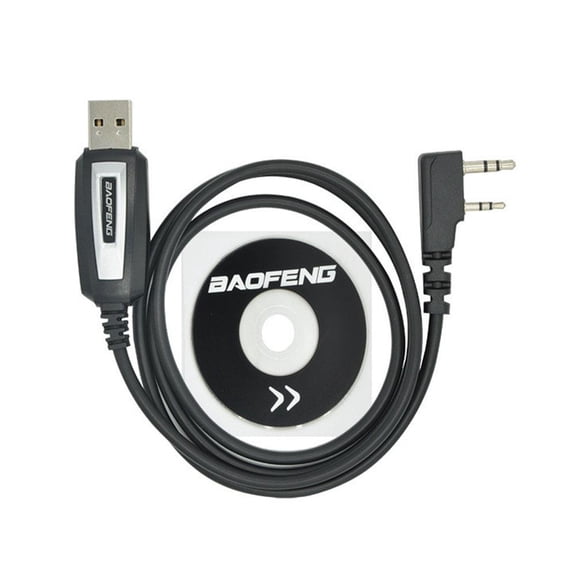 USB Programming Cable for Baofeng UV-5R BF-888S Walkie Talkie, 2-Pin Computer Connection Cord