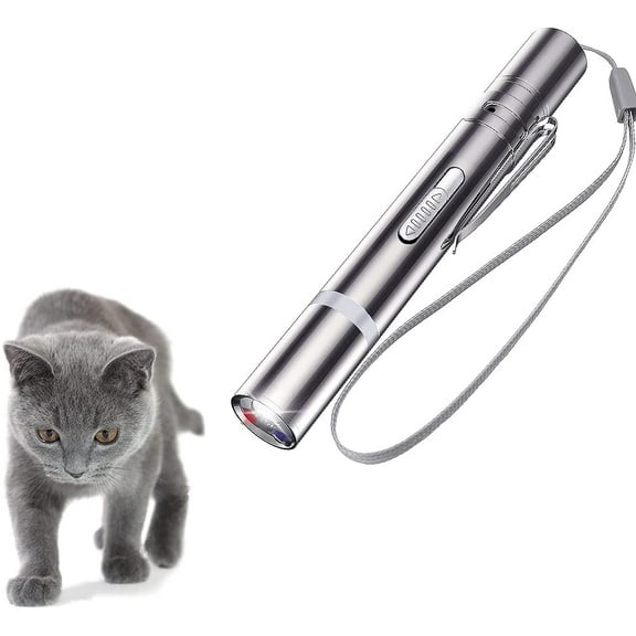 USB RECHARGEABLE SUPER LASER POINTER PEN 3 in 1 Cat Pet Toy Red UV Flashlight