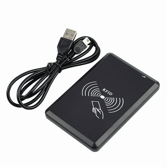 USB RFID Reader 125khz EM4100 TK4001 ID Contactless Sensitivity Smart Card Reader Support Window System,1 * Card Reader,Black