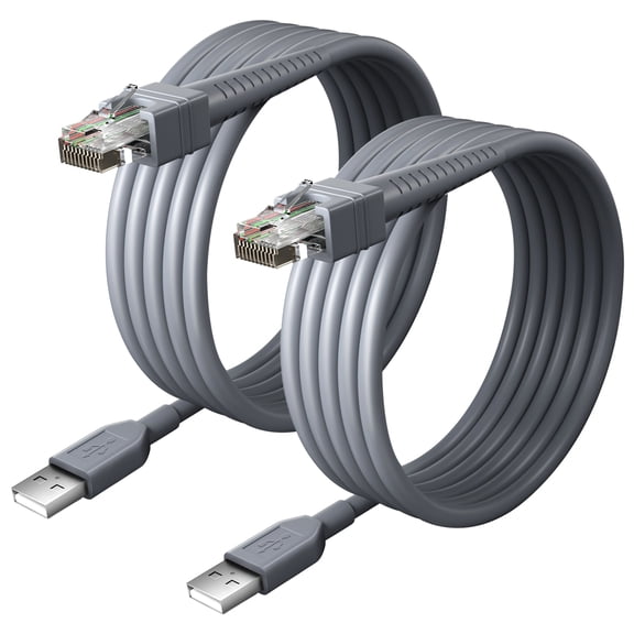 USB A to RJ45 6.5ft Scanner Cable CBA-U01-S07ZAR for Symbol DS9908 Cable DS3400 DS3408 DS3478 DS4208 DS4208-SR00007WR DS6608 DS6700 DS6707 LS1203, LS2207 LS2208/AP USB Cable