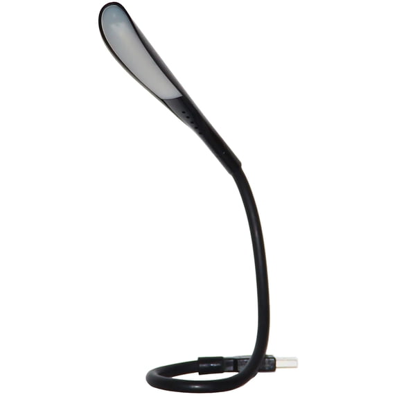 USB Reading Lamp with 14 LED Lights, Dimmable Touch Switch and Flexible Gooseneck - Black
