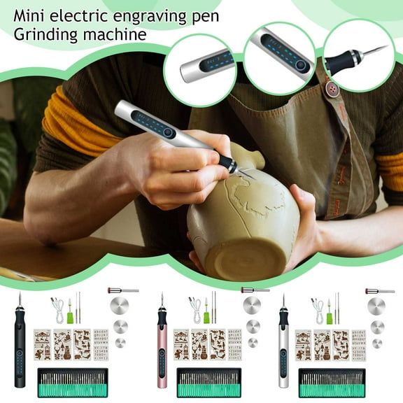 USB Rechargable Engraving Pen , Mini Electric DIY Engraver Cordless Rotary Tools Portable Engraving Tool for Jewelry Wood Metal Stone Plastic Glass Etching