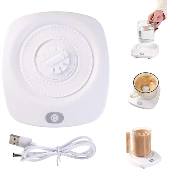 USB Rechargeable Automatic Magnetic Coffee Stirrer Mixer Cup Hands-Free One-Button Mixing, Magnetic Levitation Drive, Cordless USB Charging, Simple 3-Step Setup, 4.92-Inch Base(Z)