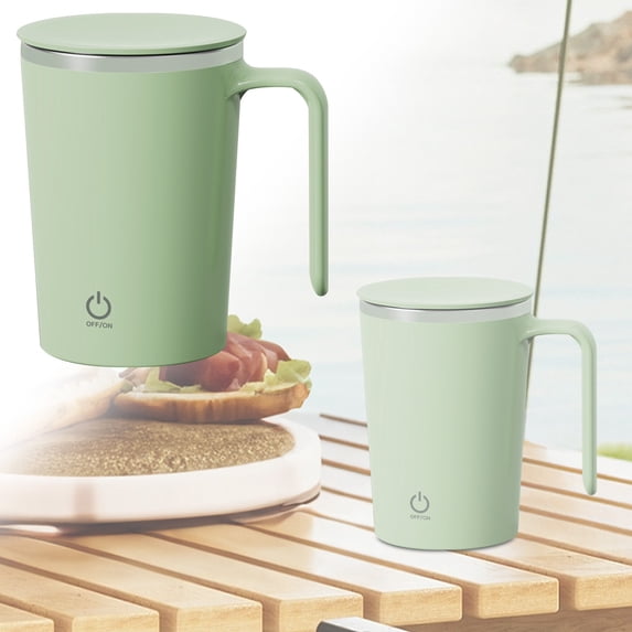 USB Rechargeable Automatic Mixing Cup, Meal Replacement Powder Shaker & Coffee Cup with Portable Rotating Stirring – For Smoothies, Protein Shakes, and Beverages for Lazy People, Green