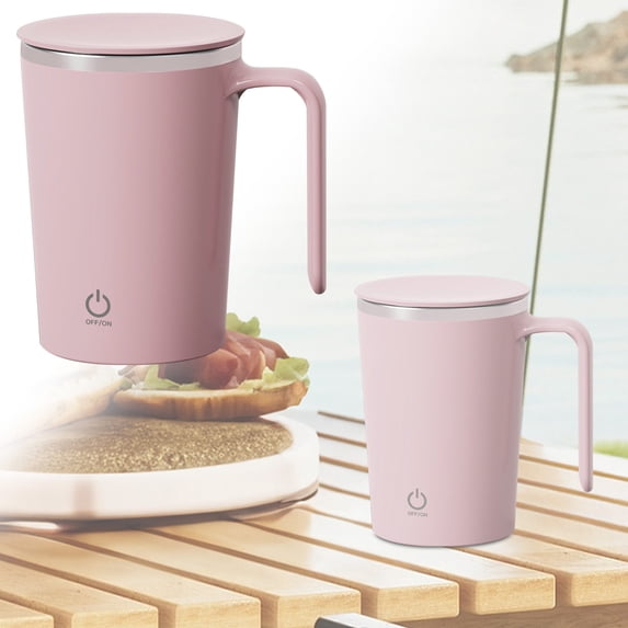 USB Rechargeable Automatic Mixing Cup, Meal Replacement Powder Shaker & Coffee Cup with Portable Rotating Stirring – For Smoothies, Protein Shakes, and Beverages for Lazy People, Pink
