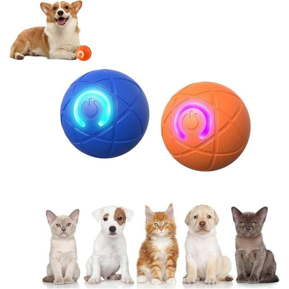 USB Rechargeable Automatic Moving Dog Easter Toys Ball, Interactive Active Pet Easter Toys, for Small Medium Large Dogs, Encourages Physical Exercise, Mental Stimulation, Durable Safe Toy, Orange