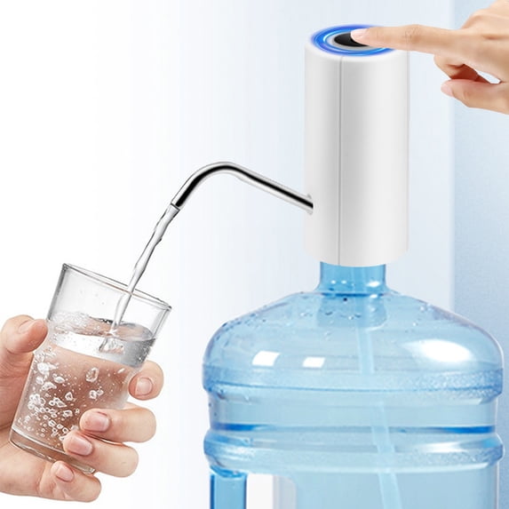 USB Rechargeable Automatic Water Bottle Pump Dispenser | Portable Electric Drinking Water Dispenser with Fast Flow | 500mAh Battery for Camping & Outdoor Use | White