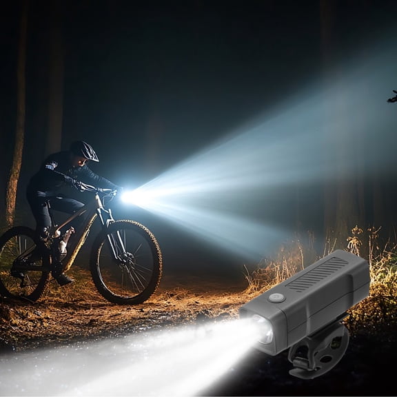 USB Rechargeable Bike Headlight Strong LED Lighting,Outdoor Cycling Safety Lamp Waterproof ABS Housing,High Brightness Torch Mode Adjustable Beam,Night Riding Visibility Equipment