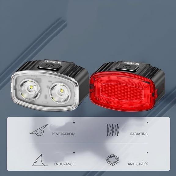 USB Rechargeable Bike Light Set, Super Bright LED Front & Rear Bicycle Lights, Waterproof, Multi-Mode Safety Lights for Night Riding, Easy Install, Long Endurance Cycling Lights