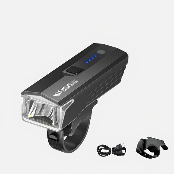 USB Rechargeable Bike Light, Super Bright LED Bicycle Headlight with Power Indicator, Waterproof Cycling Front Light for Night Riding, Easy Install for Mountain Road Bikes