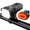 thumbnail image 1 of USB Rechargeable Bike Lights Set, 2000LM Bike Headlight LED, Super Bright Headlight Front Lights and Back Rear Taillight for All Bicycles Night Riding, Mountain, Road, 1 of 9