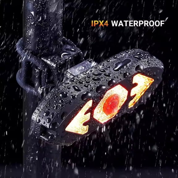 USB Rechargeable Bike Tail Light with Wireless Turn Signals, 120 Lumen Waterproof Safety Light with Remote Control & Horn, Smart Ultra Bright Safety Warning Cycling Taillight for Night Cycling