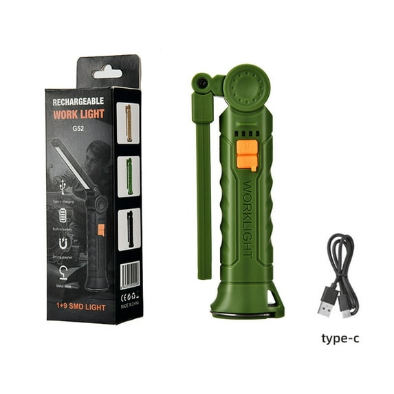 USB Rechargeable COB LED Work Light with Magnet 360 Degree Rotation 4 Modes Waterproof for Camping Automotive Repair