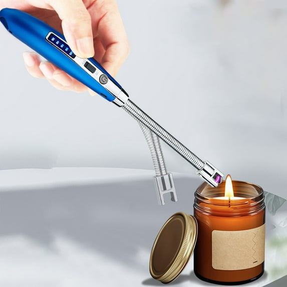 USB Rechargeable Candle Lighters, Windproof Long Lighter, Camping Grill Lighter, 360° Rotatable Neck, Flameless Plasma Technology, Fast Charging, LED Power Indicator, Party Outdoor Lighter