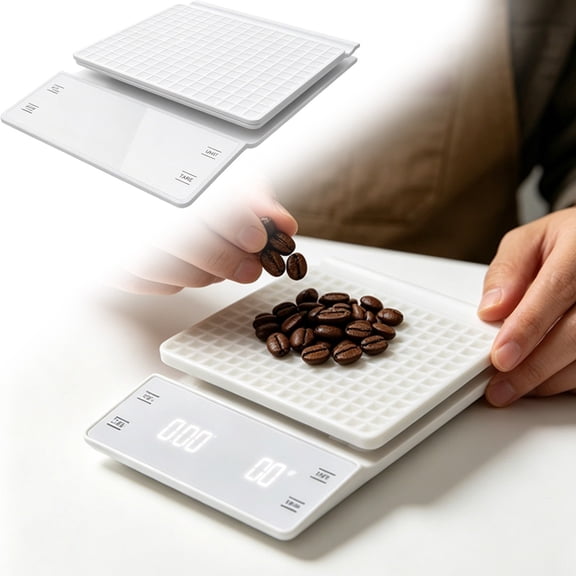 USB Rechargeable Coffee Scale with Timer 0.1g Resolution, Slim Digital Kitchen Scale for Hand Drip Pour Over Coffee, Tare Function & Auto-Off, Portable for Travel Office Dorm, By Harlik