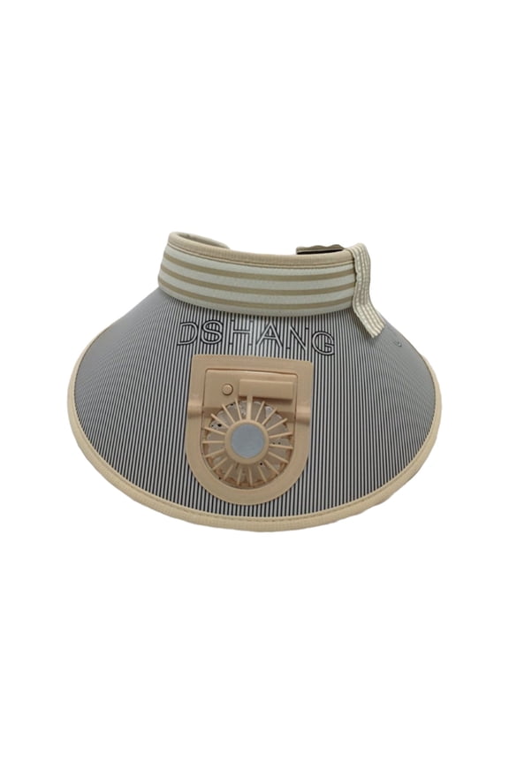 USB Rechargeable Cooling Fan Sun Hat Wide Brim Breathable Outdoor Sports Hat Adjustable Headband Triple-Speed Ventilation System Gardening Running Sun Protection Gear(Khaki)