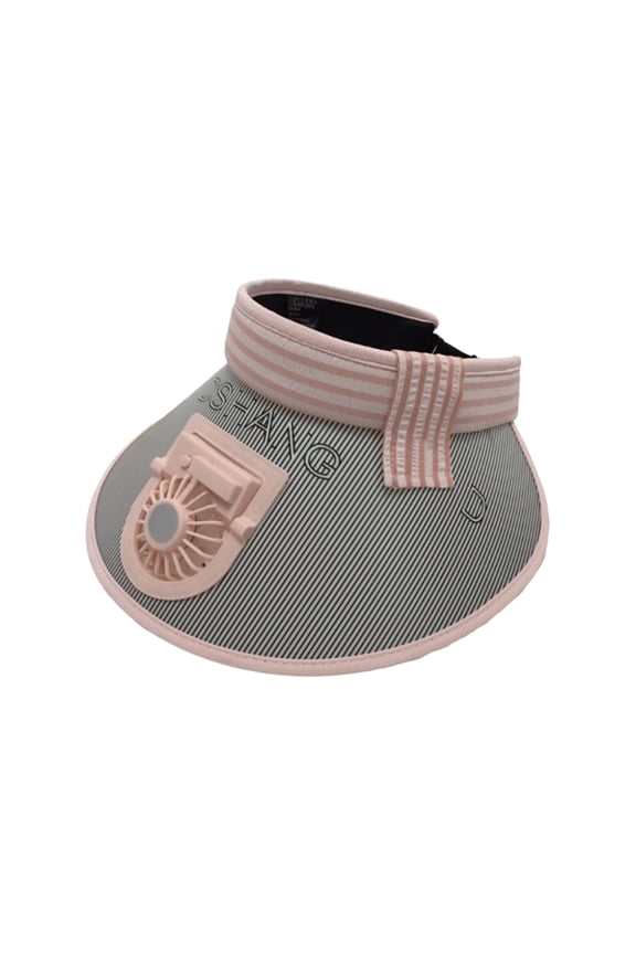 USB Rechargeable Cooling Fan Sun Hat Wide Brim Breathable Outdoor Sports Hat Adjustable Headband Triple-Speed Ventilation System Gardening Running Sun Protection Gear(Pink)